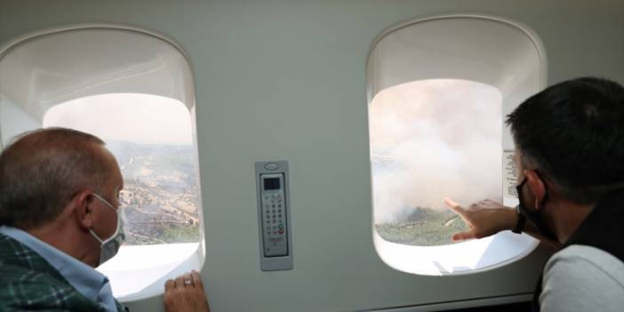 Cumhurbaşkanı Erdoğan Antalya'da orman yangınlarının yaşandığı bölgeleri helikopterden inceledi