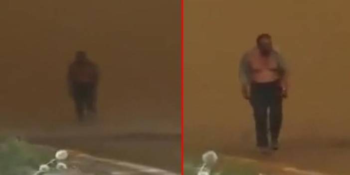 Canlı yayında bir anda alevlerin içinden çıkıp ekiplere yürüdü