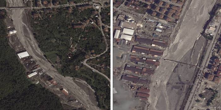 MSB paylaştı! Sel felaketi uzaydan görüntülendi