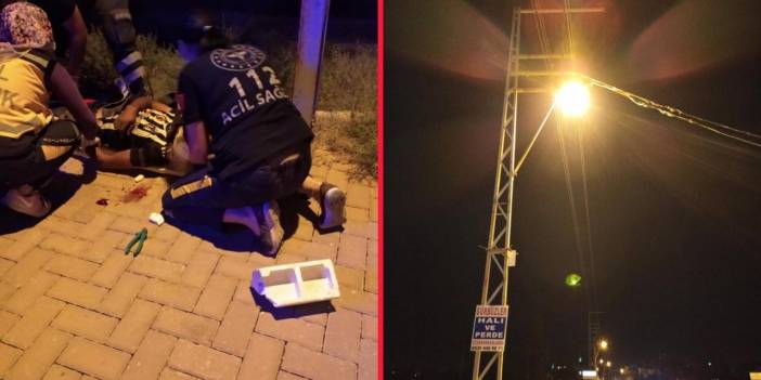 Konya’da 4 gün içinde ikinci olay! Aydınlatma direğinde kablo keserken akıma yapıldı