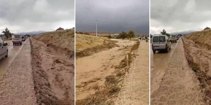 Sağanak yağmur Konya’da yol kapattı, kazalara yol açtı