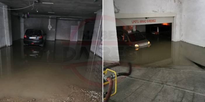 Konya’da site otoparkını su bastı! 20’den fazla araç sular altında kaldı