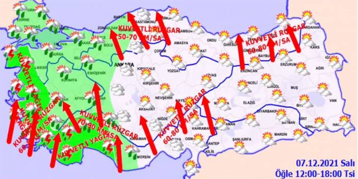 Meteoroloji Konya ve bölgesini haritayla bir kez daha uyardı