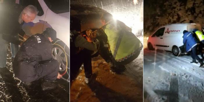 Yoğun karda mahsur kalanların imdadına jandarma yetişti