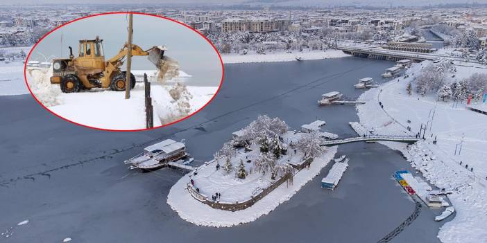 Son yağan kar, Beyşehir Gölü’ne yeniden hayat verecek! Kamyonlarla taşındı