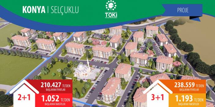 TOKİ Konya Selçuklu Ardıçlı Konut başvurusu için son gün