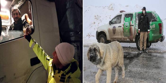 Yolda kalanın da sokakta yaşayanın da yardımına onlar koştu! Konya polisinden alkışlanacak davranış