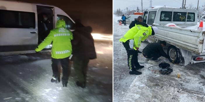 Konya’da kar yolları kapattı, yardıma ilk onlar koştu