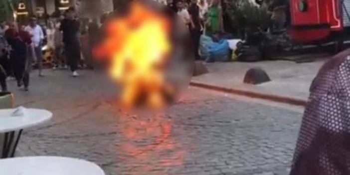Galata Kulesi yakınında kendini yakmak istedi