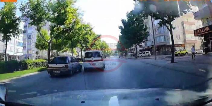 Görüntü Konya’dan! Az kalsın içinde aile bulunan arabaya kaza yaptırıyordu