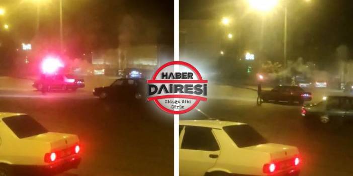 Yer Konya: Bu da meşaleli drift!