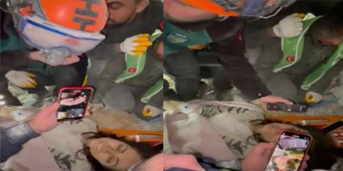 Duygusal anlar! Enkaz altından kurtarılırken eşiyle telefonda konuştu