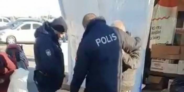 Konya’da polisin depremzedeye yaptığını gören gözyaşlarını tutamadı