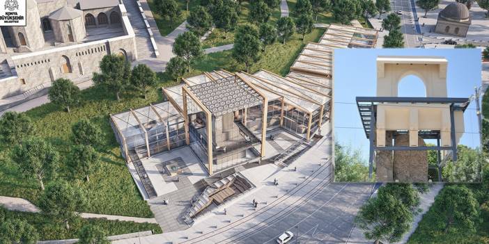 Konya Alaeddin Tepesi ve beton şemsiyenin yeni hali böyle olacak