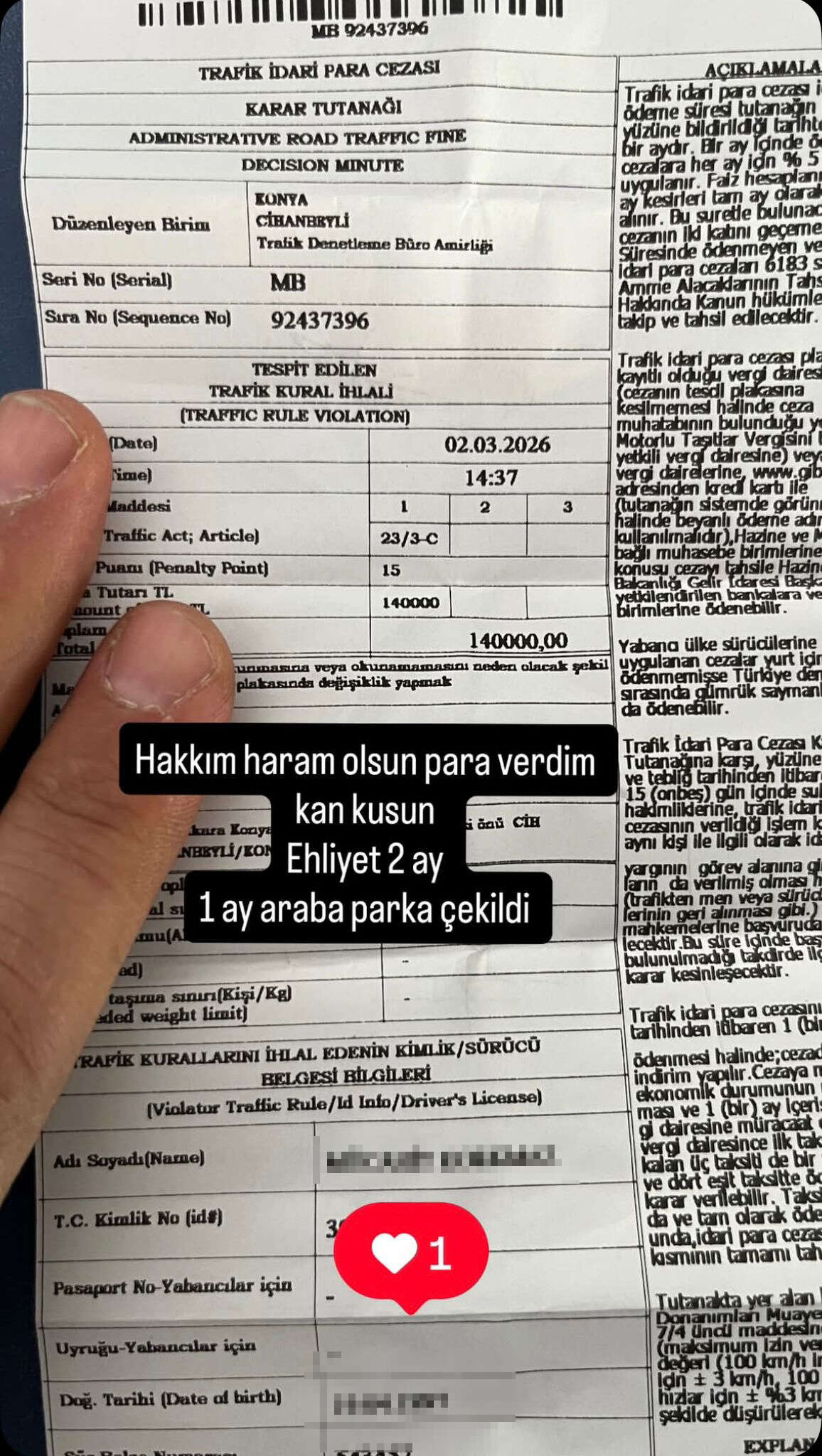 konyada-140-bin-tllik-ceza-ve-surucunun-tepkisi-gundem-oldu