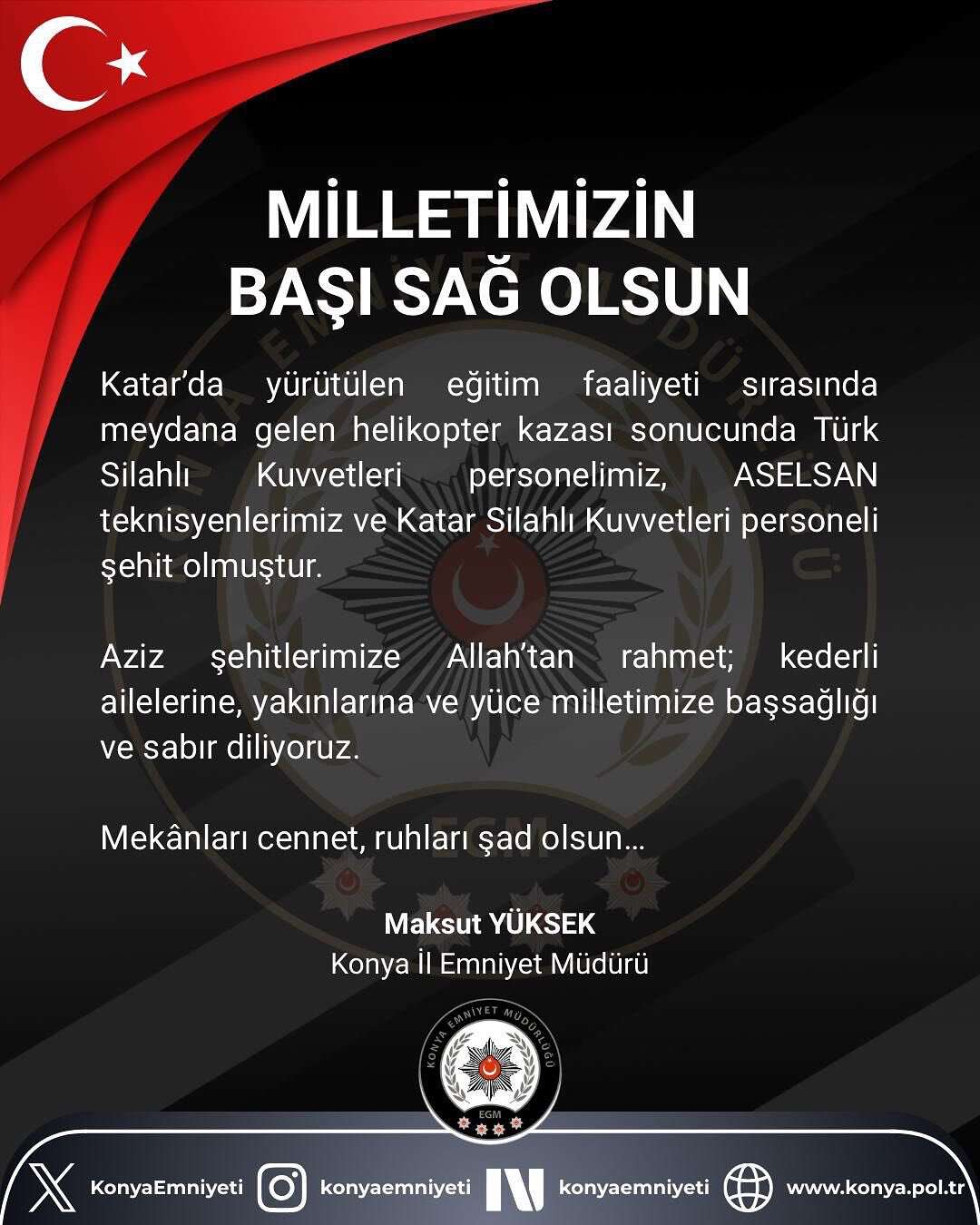 konya-emniyetinden-sehitler-icin-bassagligi-mesaji