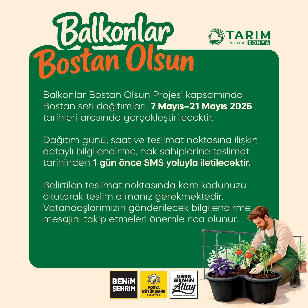 konyada-balkonlar-bostan-olsun-projesinde-dagitim-basliyor