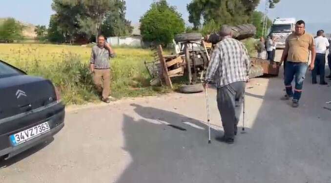 traktor-ile-tir-carpisti-mehmet-resat-yakar-oldu