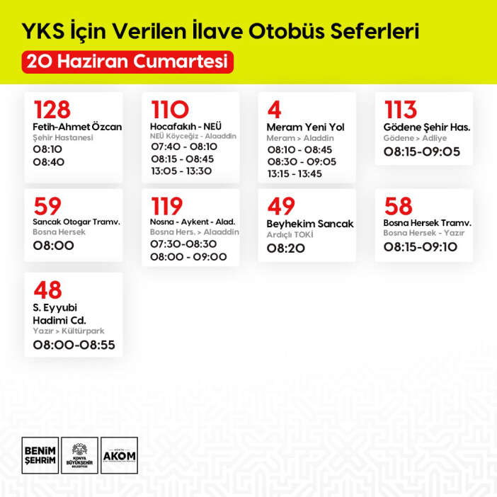 konya-buyuksehirden-yks-ogrencilerine-ulasim-destegi-toplu-tasima-ucretsiz-olacak