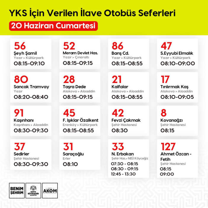 konya-buyuksehirden-yks-ogrencilerine-ulasim-destegi-toplu-tasima-ucretsiz-olacak