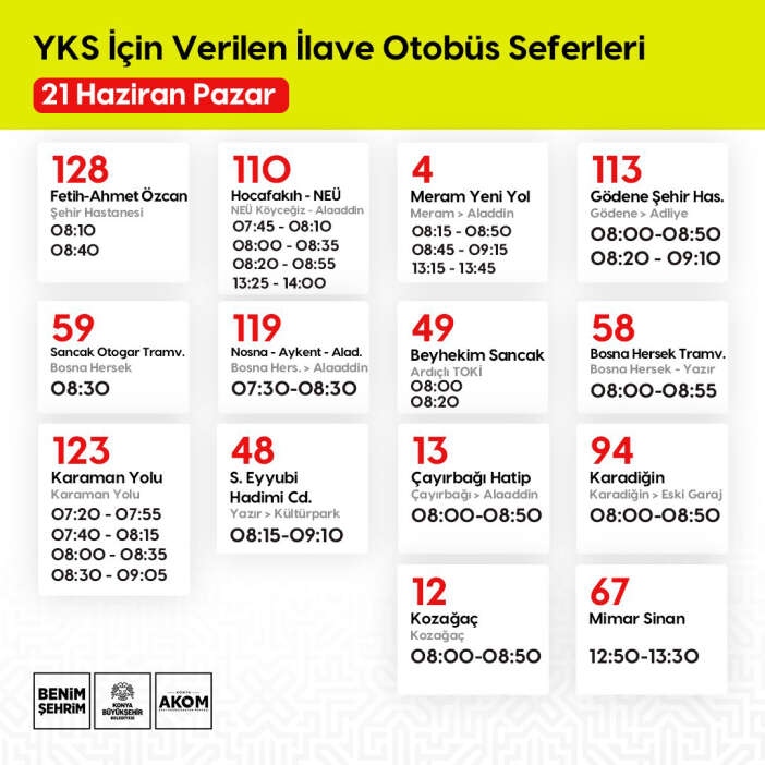 konya-buyuksehirden-yks-ogrencilerine-ulasim-destegi-toplu-tasima-ucretsiz-olacak